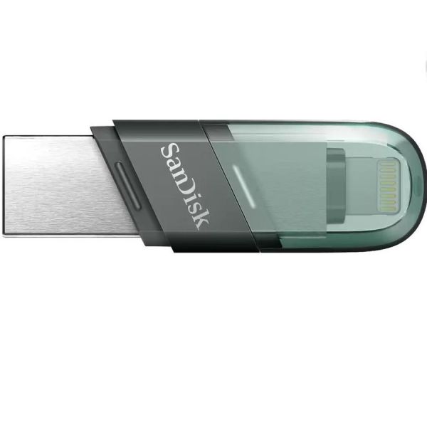 Флешка Sandisk iXpand Flip 128Гб зеленый/серебристый